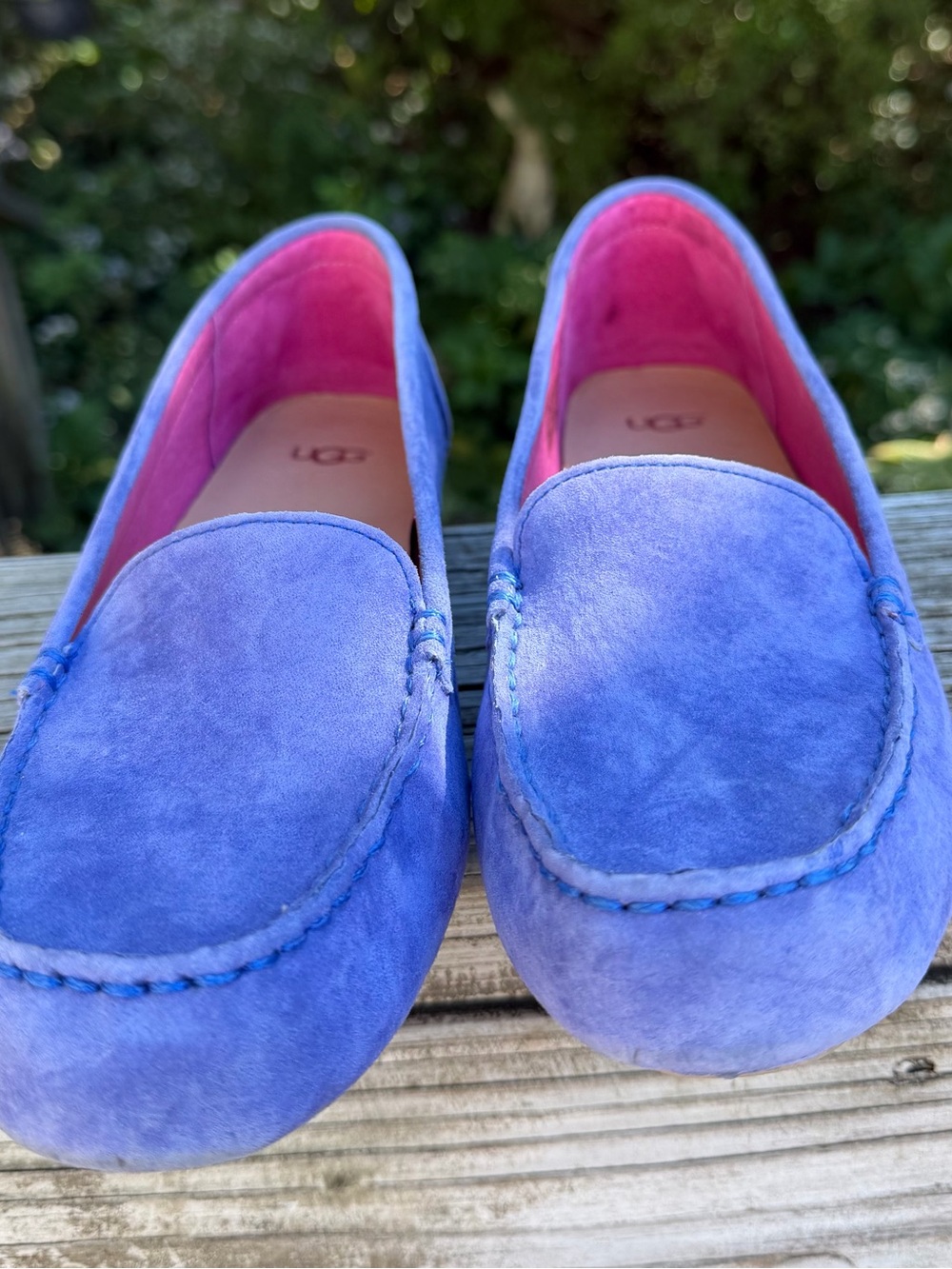 Ugg Driving Moccasins 8.5 N As Is Off Color Lilac Non Slip Comfy #1016766